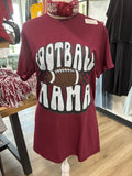 Football mama checkered tee