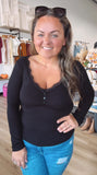 Hensley lace long sleeve tops