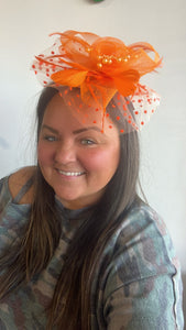 Polka dot mesh small fascinator