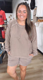 Carry me through lounge wear short set-Mocha