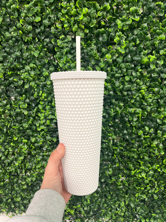 Textured cream tumbler