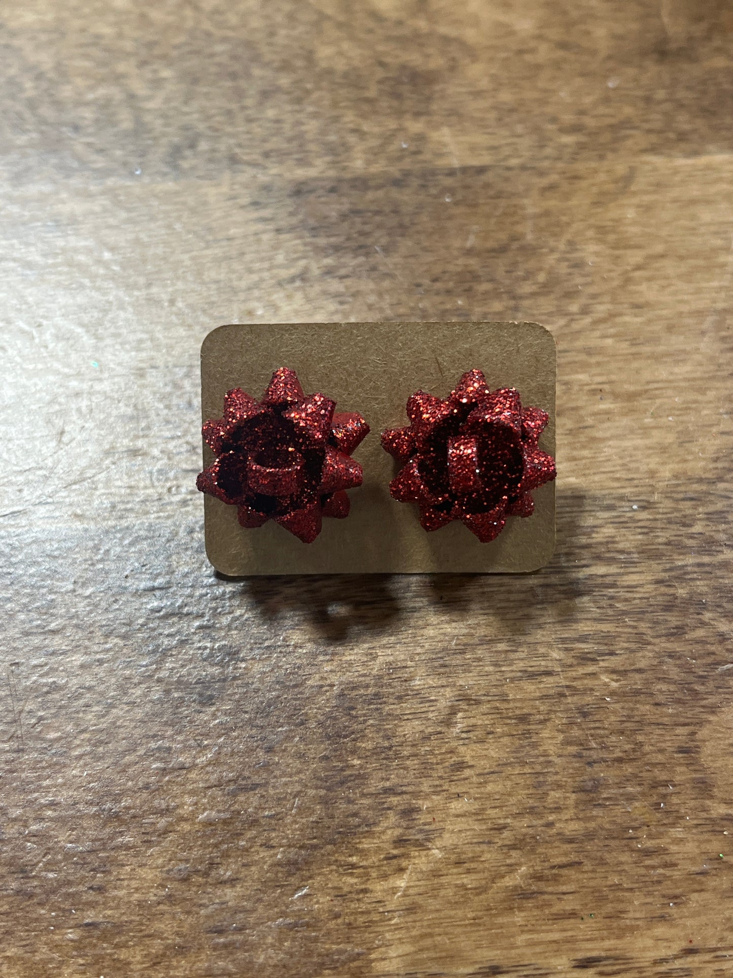 Christmas Gift Bow Stud Earrings