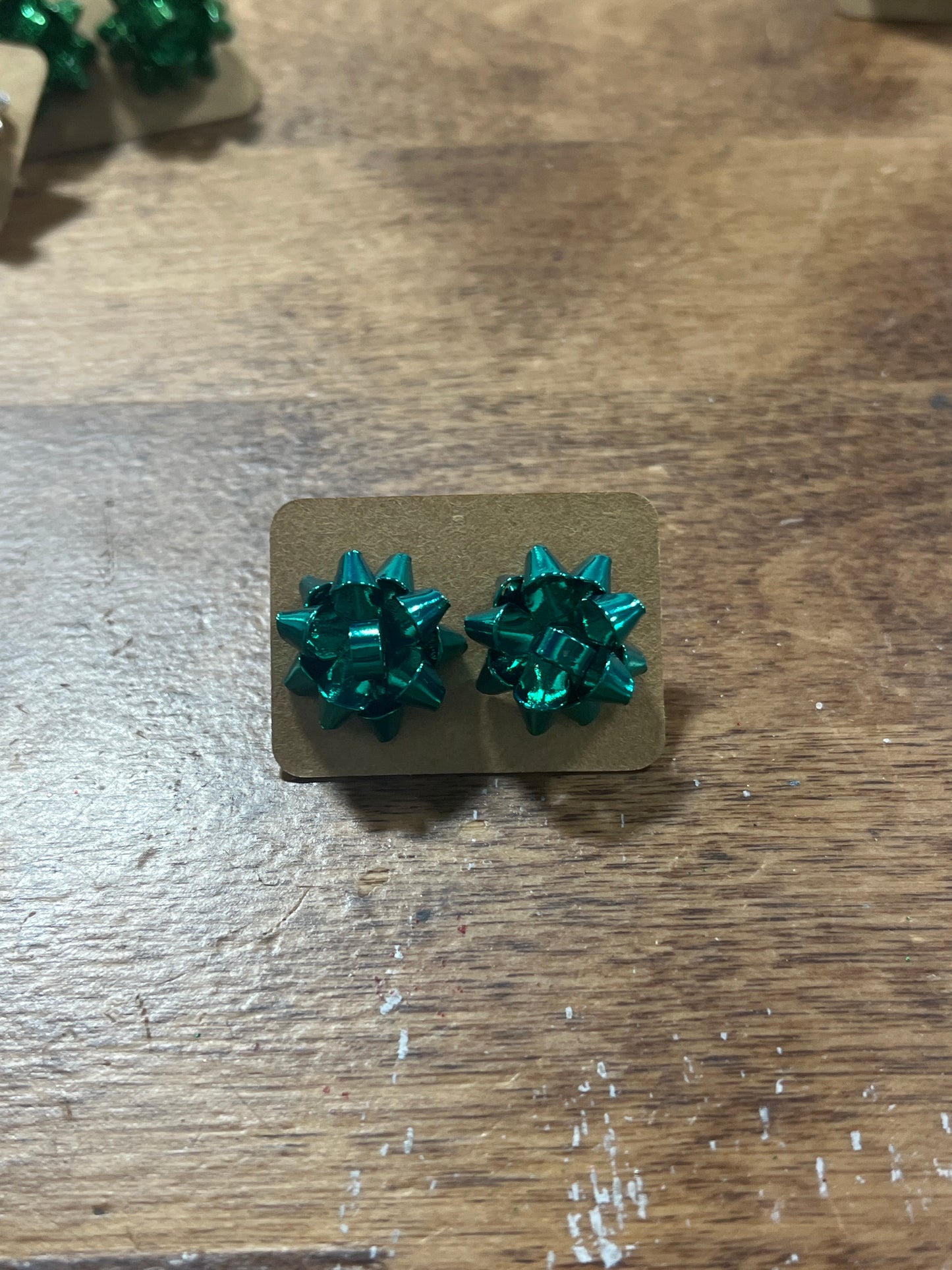 Christmas Gift Bow Stud Earrings