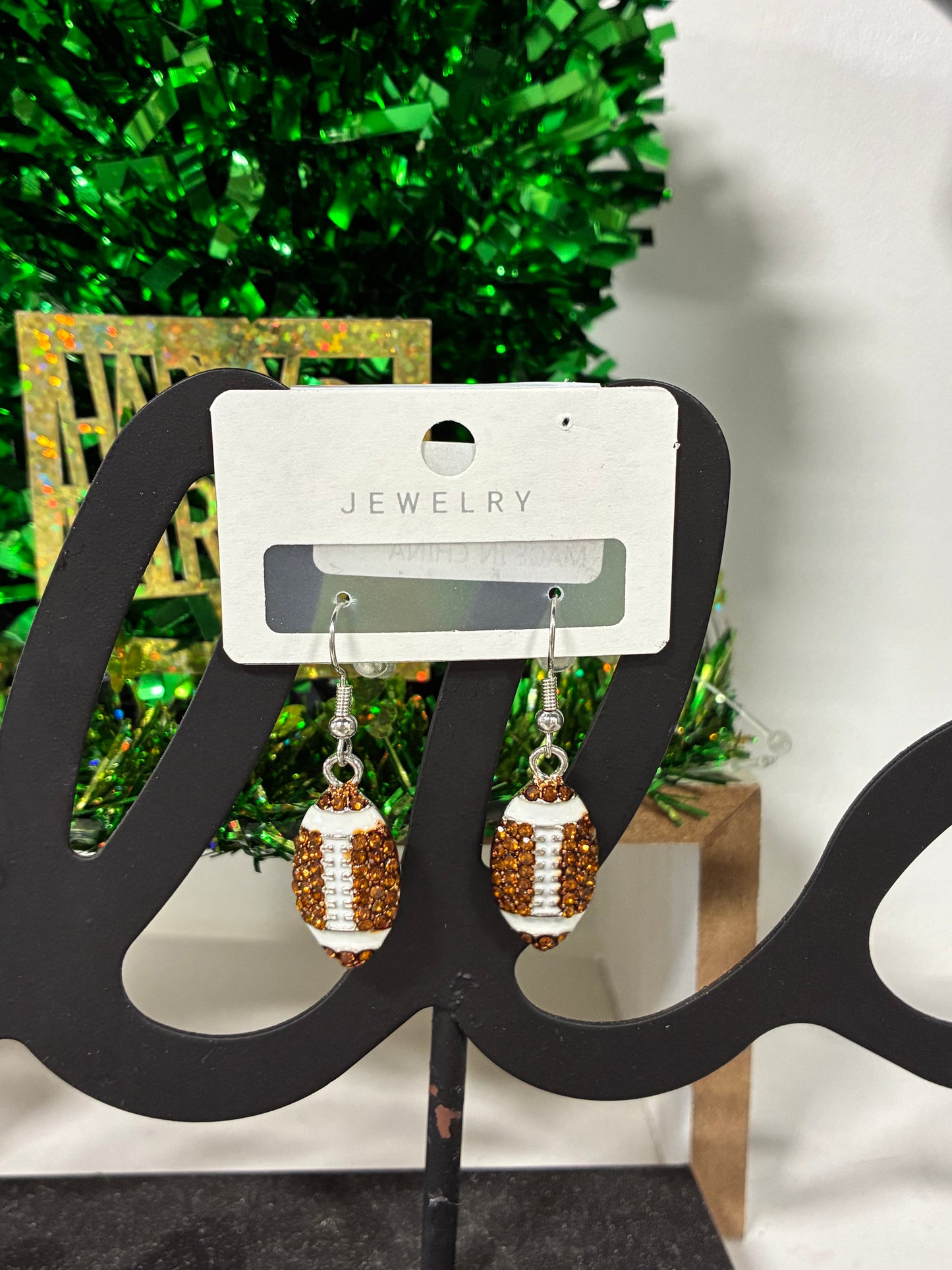 Bedazzled sports earrings