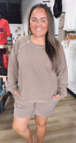 Carry me through lounge wear short set-Mocha