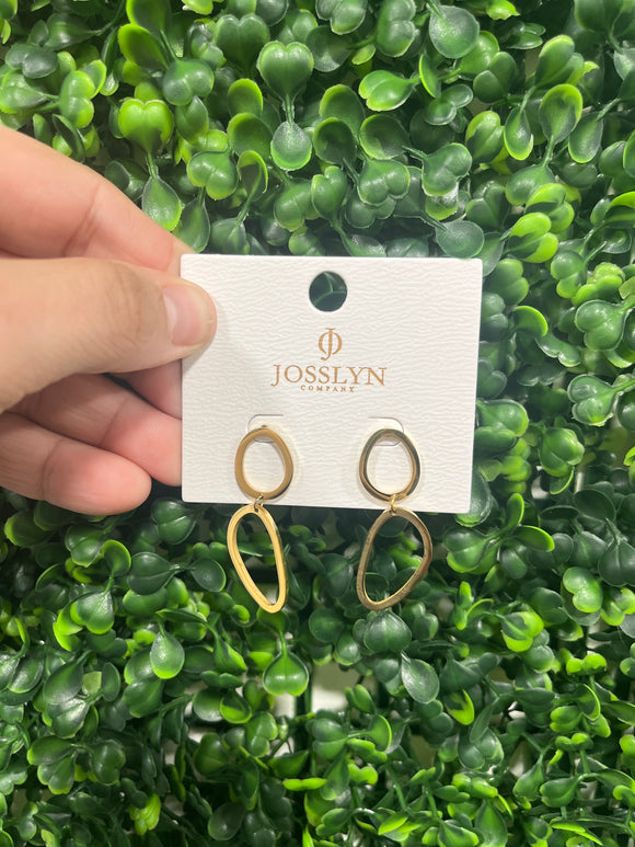 Gold abstract dangle earrings