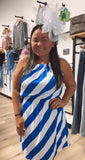 Maria’s contrast striped mini dress