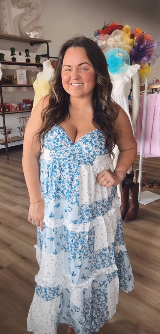 Bluebell patchwork midi dress