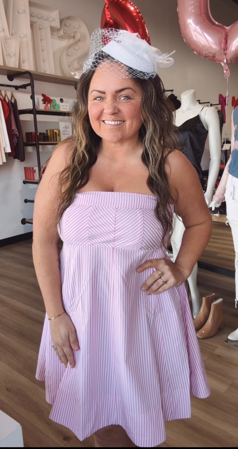 Pink lemonade strapless sundress