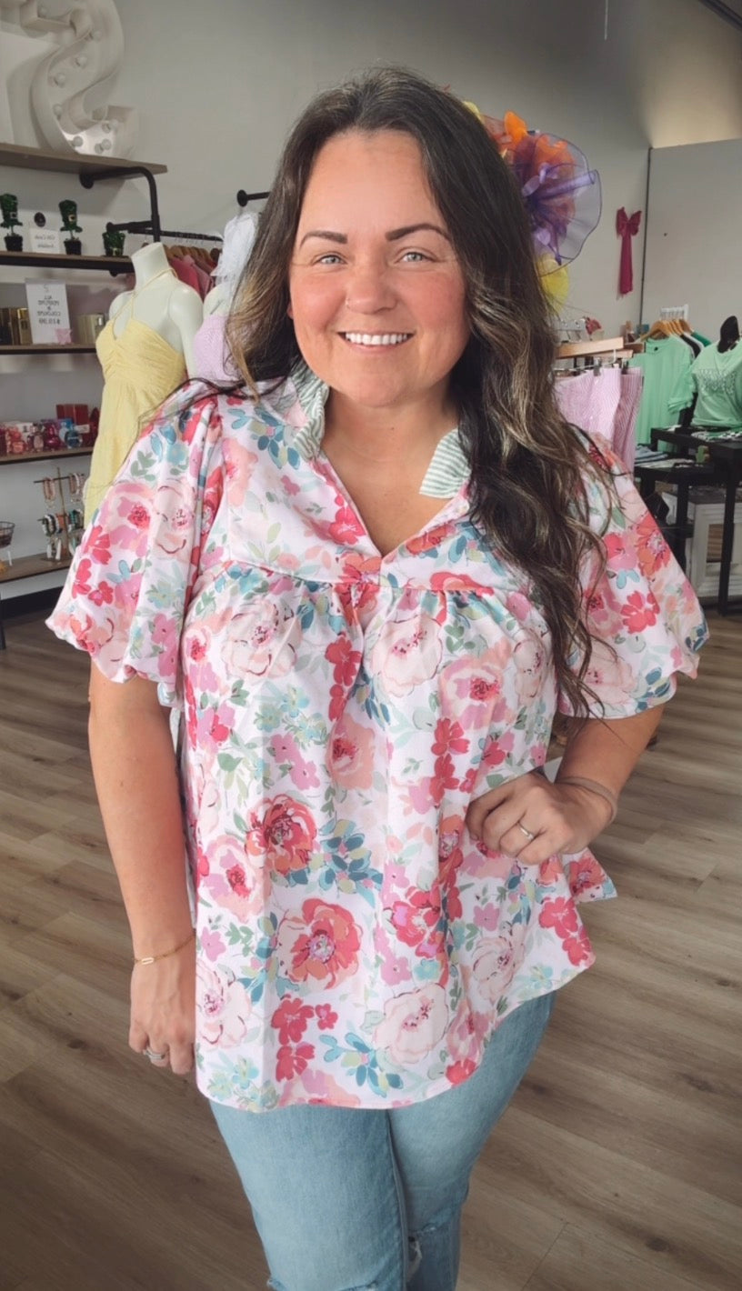 Blushing Garden Babydoll Top