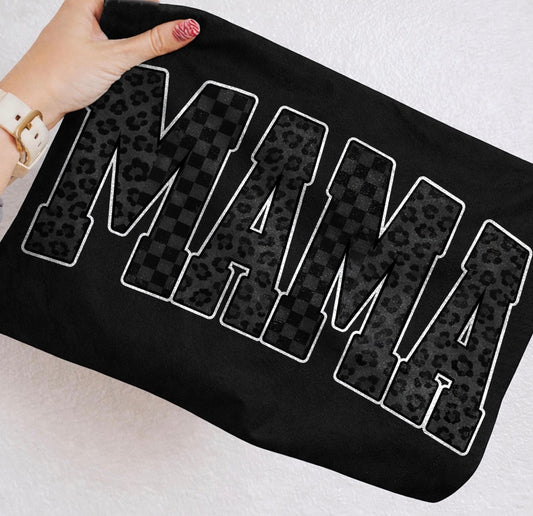MAMA leopard/checkered tee