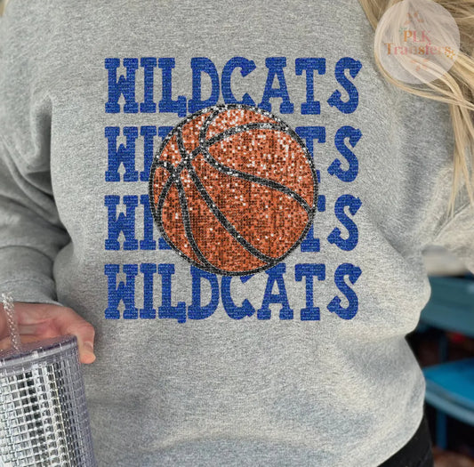 *PREORDER*Cats basketball glitter tee/crewneck