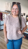 Callie’s cable knit sweater vest