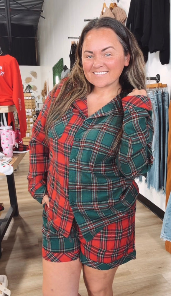 Jingle jolly plaid holiday pajama set