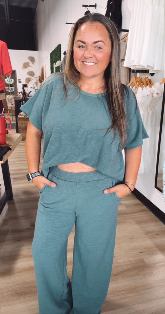 Call me a Slub pant set-Jade