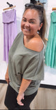 Cool mom vibes off the shoulder top