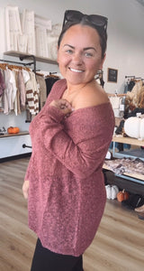 V Neck Long Sleeve Top Loose Pullover lightweight Sweater