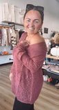 V Neck Long Sleeve Top Loose Pullover lightweight Sweater