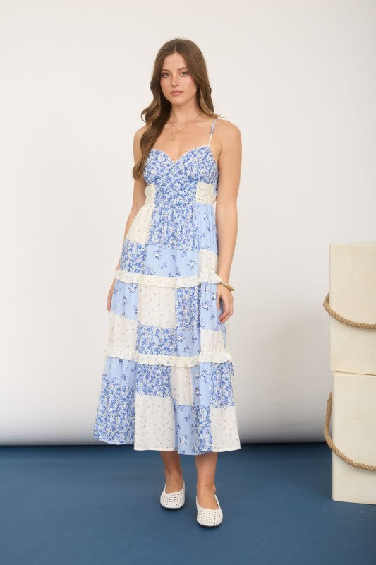 Bluebell patchwork midi dress