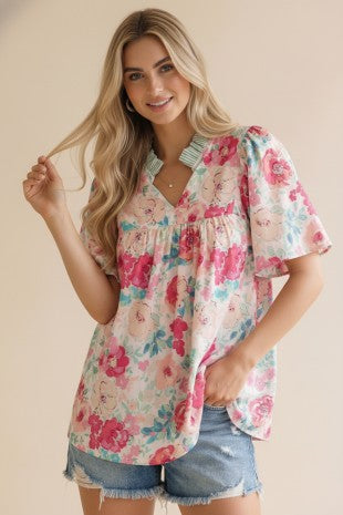 Blushing Garden Babydoll Top