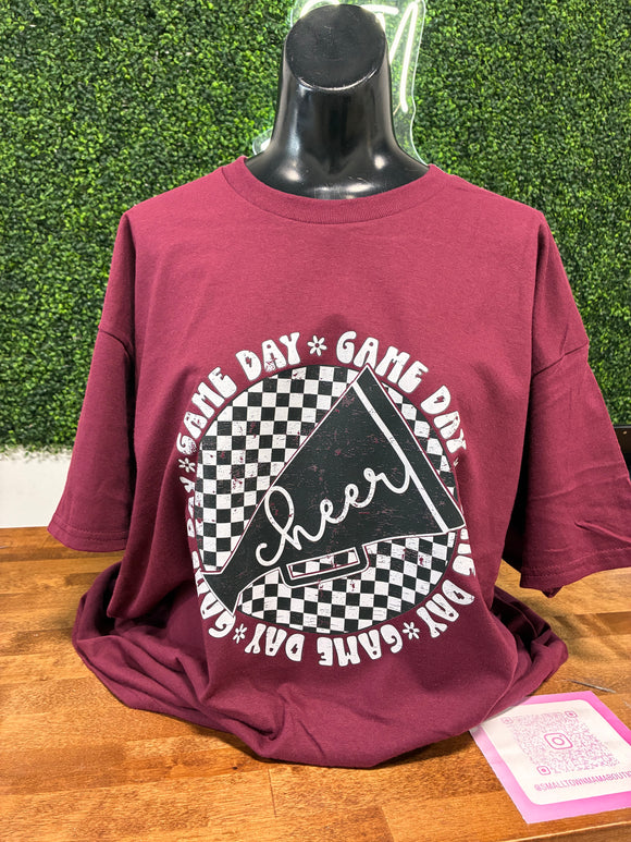 Cheer retro game day tee