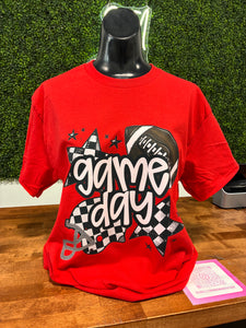 Game day checkered football tee