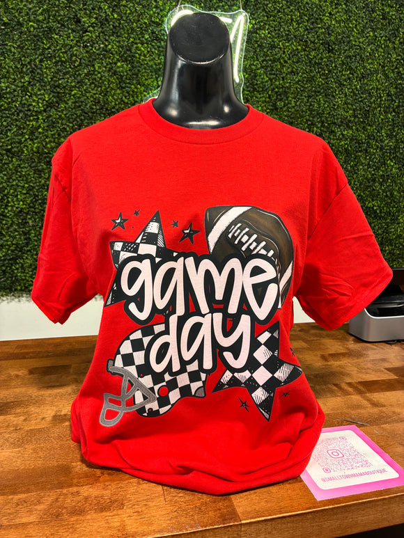 Game day checkered football tee