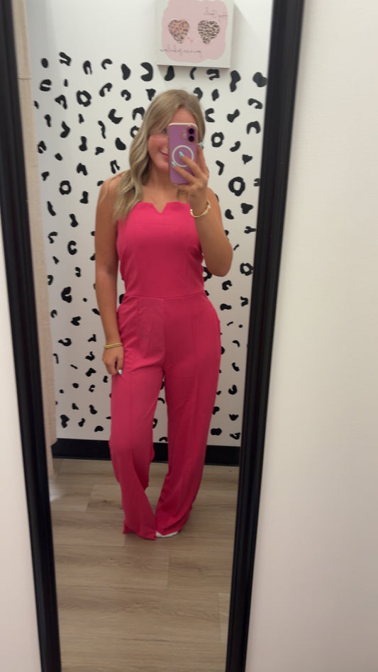 Notched Neck Cami Jumpsuit