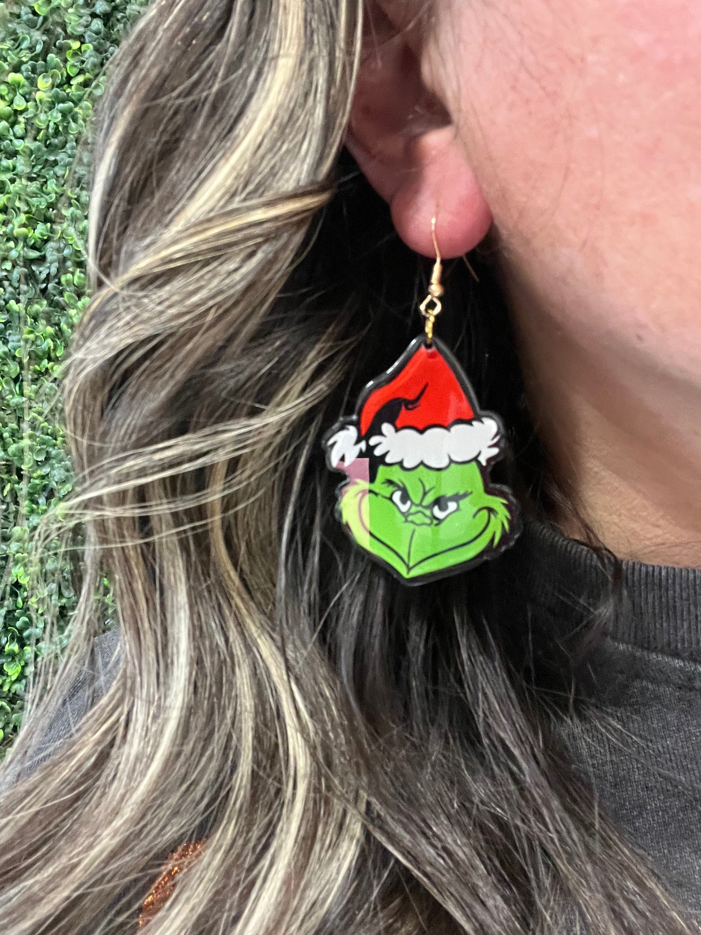 Christmas Jewelry Grinch Wear Christmas Hat Dangle Earrings