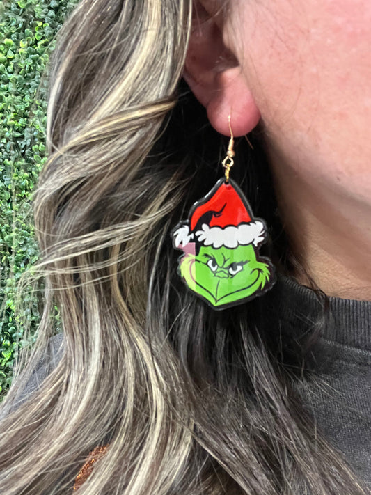 Christmas Jewelry Grinch Wear Christmas Hat Dangle Earrings