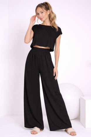 Tie me back wide leg jumpsuit