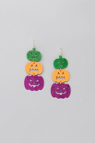 Halloween triple pumpkin earrings