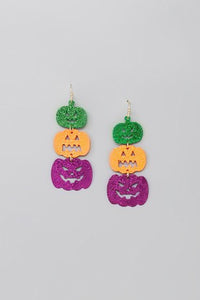 Halloween triple pumpkin earrings