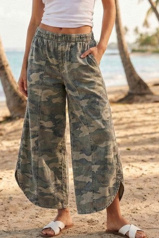 Tulip camo denim relaxed fit pants