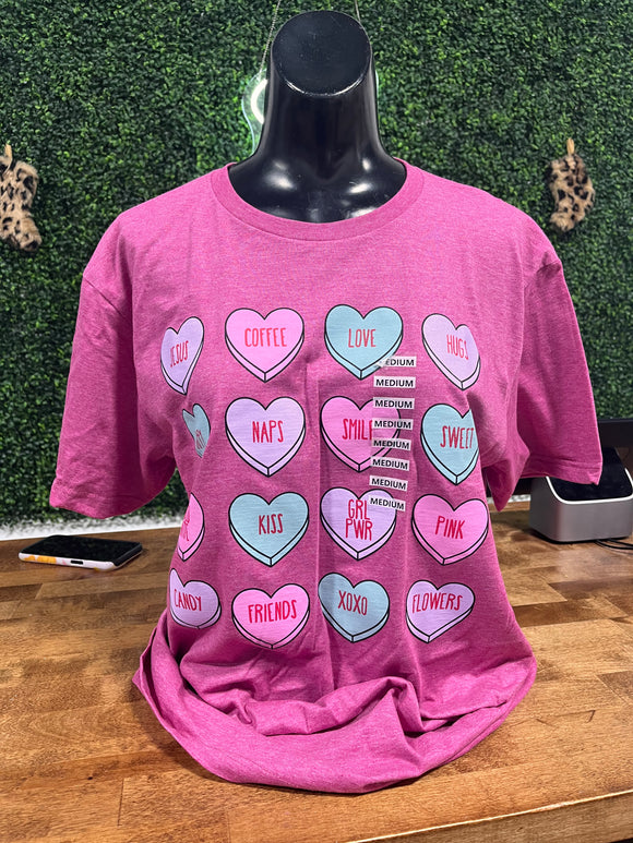 Conversation hearts tee