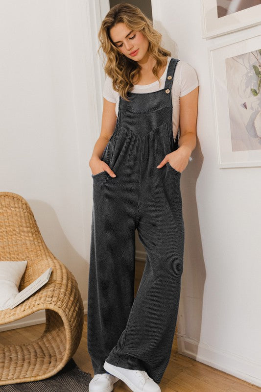 Ribbed jumpsuit overalls