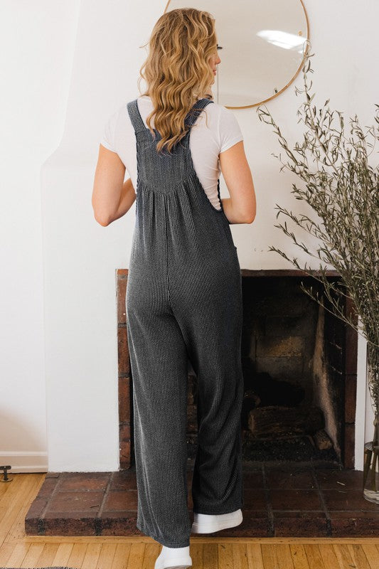 Ribbed jumpsuit overalls