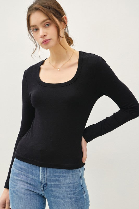 Sally’s soft long sleeve scoop neck tee