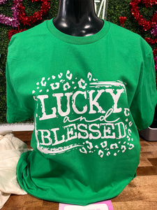 Lucky and blessed tee