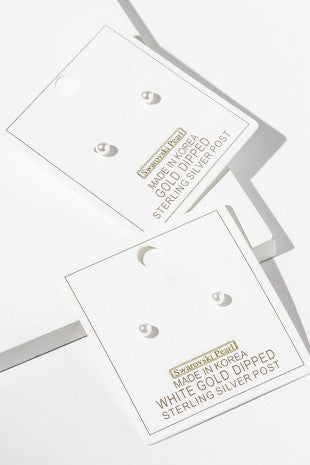 Tiny Swarovski Pearl Stud Earrings