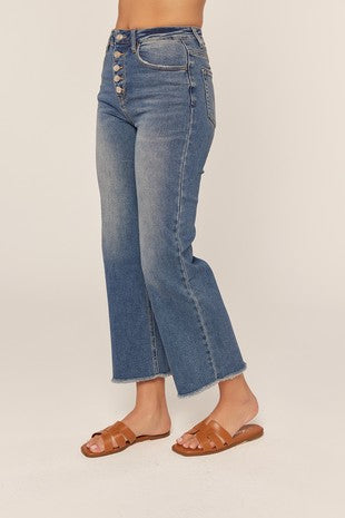 High rise wide leg jeans