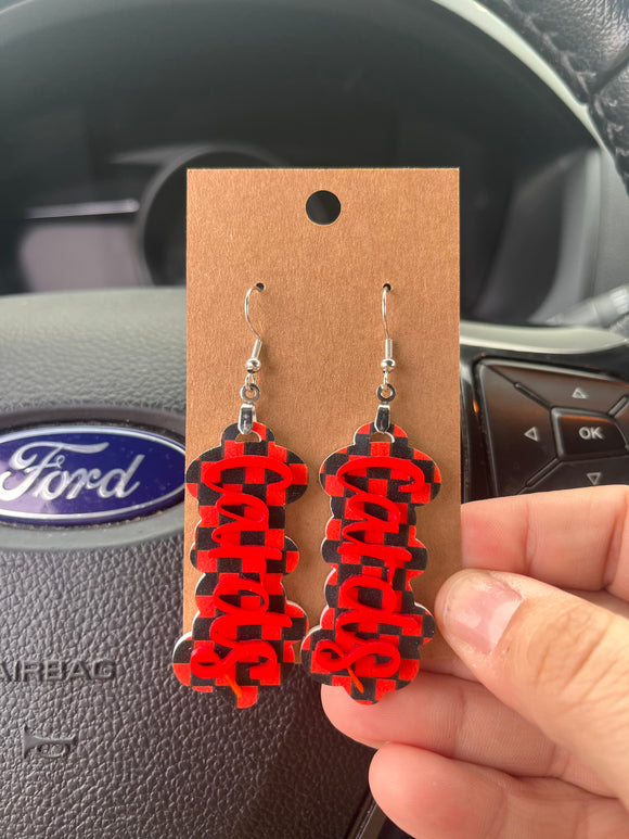 Acrylic team earrings
