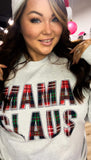 MAMA CLAUS plaid long sleeve tee