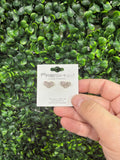 Crystal Rhinestone Heart Stud Earrings