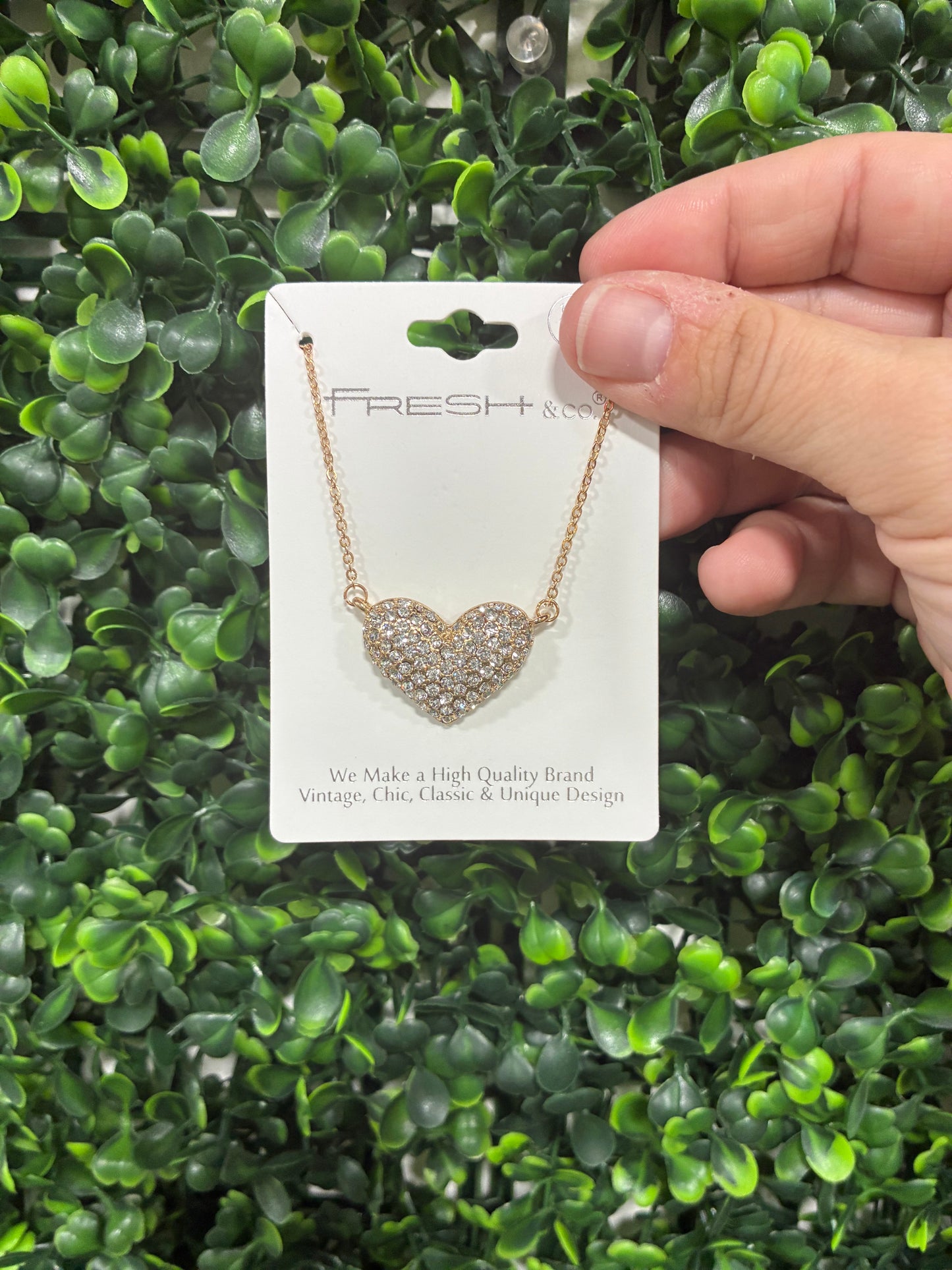 Rhinestone Heart Necklace