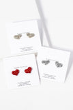 Crystal Rhinestone Heart Stud Earrings