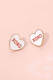 XOXO enamel Heart Stud Earrings