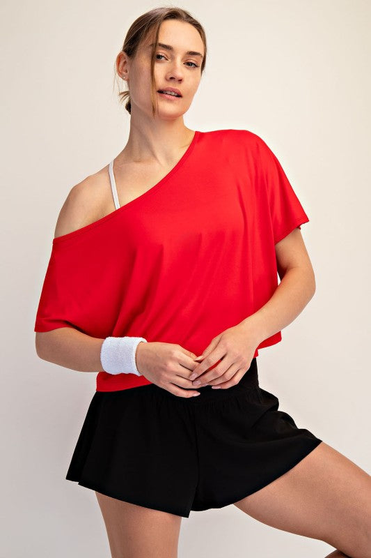 Rae’s off the shoulder top