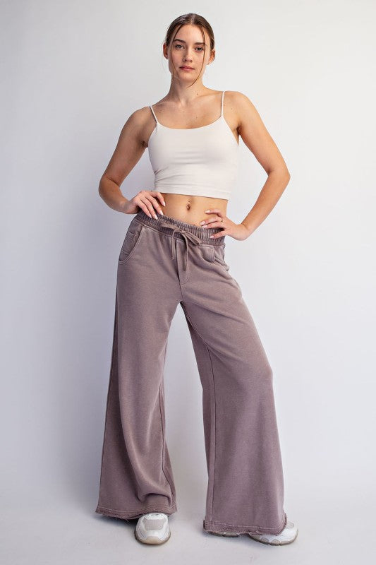 Mineral washed everyday wide leg sweatpants