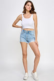 Kinley’s light wash distressed shorts